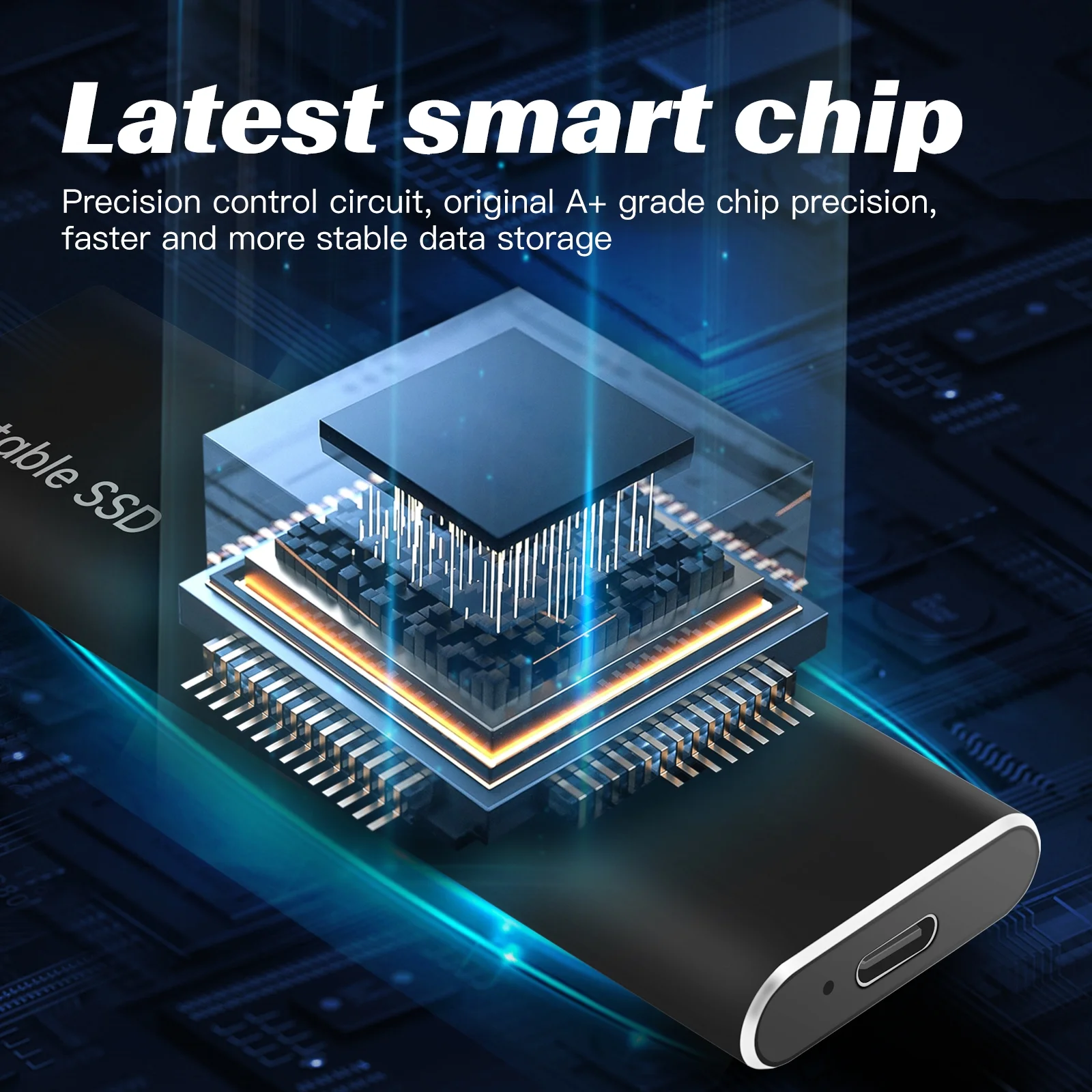 Kumyya 982 Large Capacity BLACK External SSD USB 3.0Hard Drive Typec-Computer/Laptop