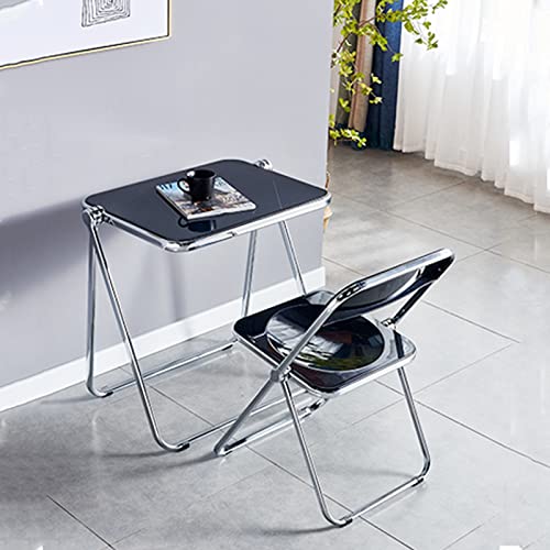 Folding Table And Chair Set, 1 Person Modern Armless Kitchen Table Set Dining Chairs, Space Saver Folding Tv Tray Table, Stable End Table No Assembly Required, For Dining Room, Kitchen, Small Spaces
