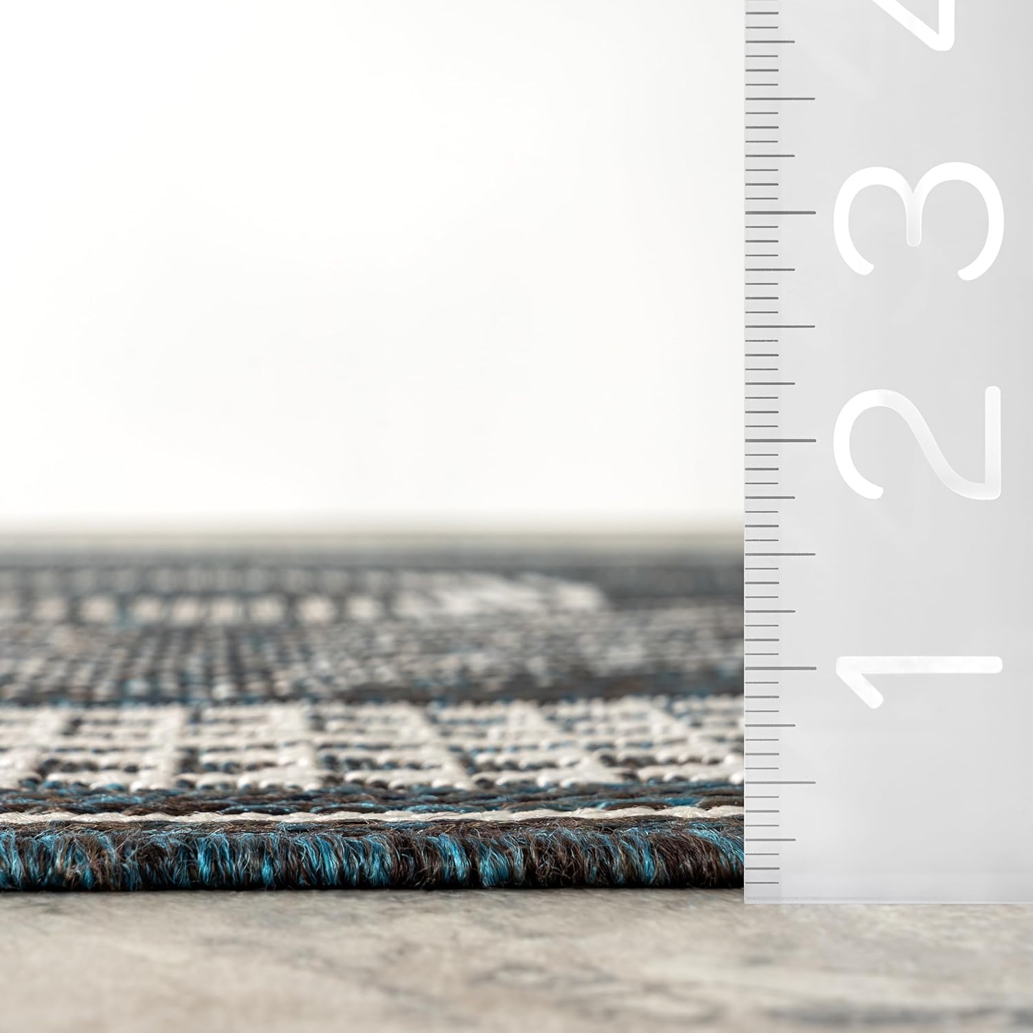 nuLOOM 7' x 9' Outdoor Tribal Geometric Area Rug, Stain Resistant, Weather Resistant, High Traffic, Patio, Balcony, Outside, Turquoise