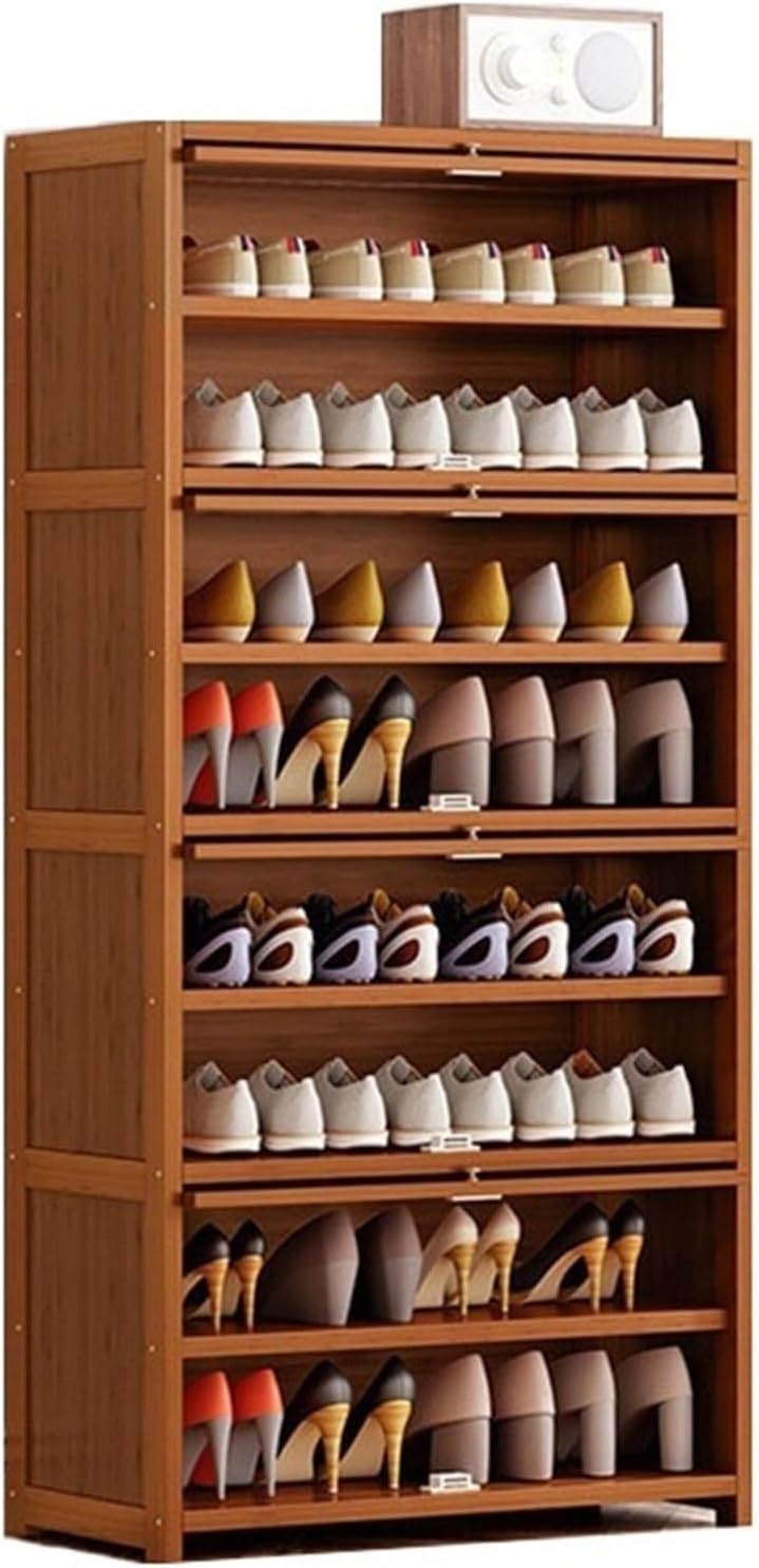 Stackable Free Standing Shoe Storage Organizer for Entryway, Large Capacity Shoe Cabinet with Flip Door, Space Saving Modern Shoe Storage Cabinet Shoe (Size : 3-Layers 60cm) ()