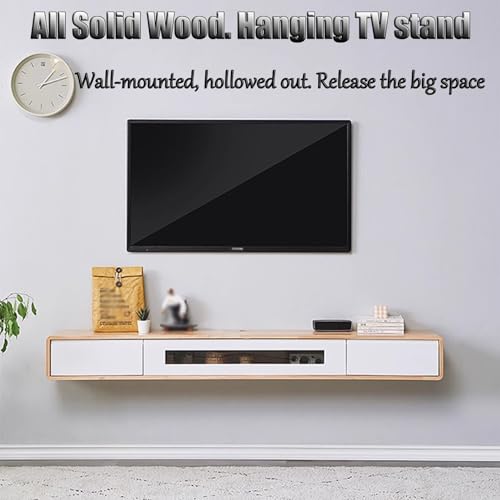 Wall-mounted TV stand Home living room TV stand Light luxury style Floating Design Space Saving Suitable for living room bedroom theater(Black,140 * 20 * 24cm)
