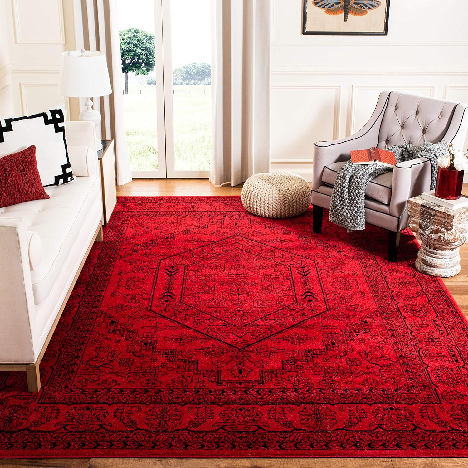 SAFAVIEH Adirondack Collection Area Rug - 10' x 14', Red & Black, Oriental Medallion Design, Non-Shedding & Easy Care, Ideal for High Traffic Areas in Living Room, Bedroom (ADR108F)