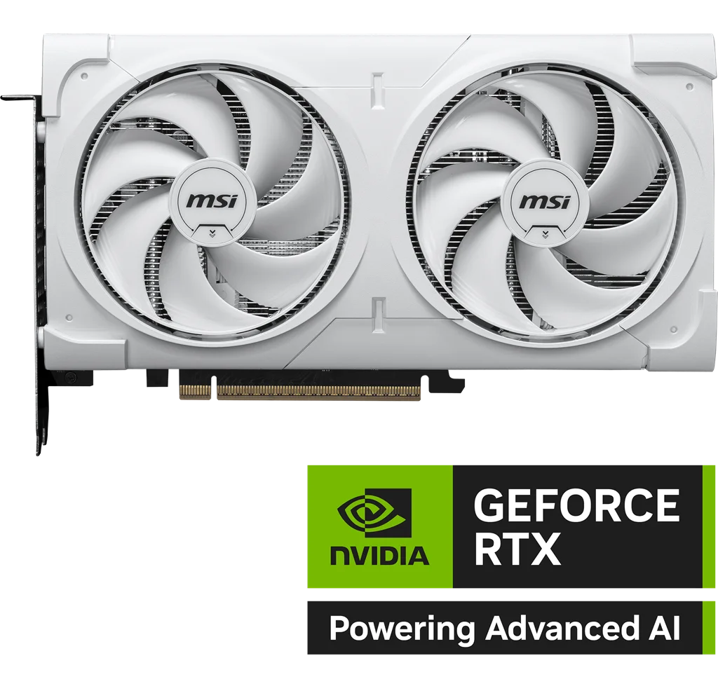 MSI GeForce RTX 5060 Ti 16G VENTUS 2X OC WHITE PLUS Graphics Card, 16GB GDDR7, DPx3, HDMIx1, DLSS 4
