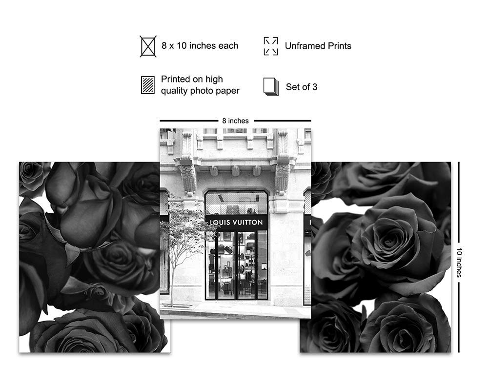 Poster Pictures of Fashion Wall Decor Wall Art - Glam Designer Wall Decor - Glamour Haute couture Fashion designer Wall Art - Luxury Gift for Women - Girls Bedroom, Living room decoration