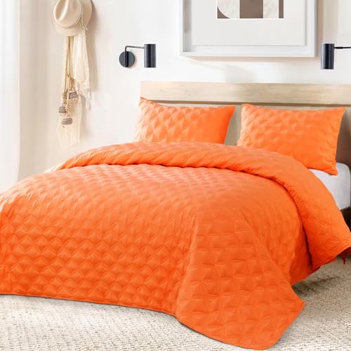 Exclusivo Mezcla Navy Blue Quilt Set King Size, Lightweight Summer Quilts with Pillowcases, Soft Modern Bedspread Coverlet Bedding Set for All Seasons (96