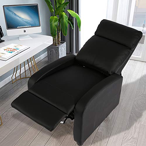 HGS, Massage Recliner Chair Wingback Reading Chair Home Theater Single Modern Sofa for Living Room PU Leather Recliner Sofa with Steel Frame (Brown)