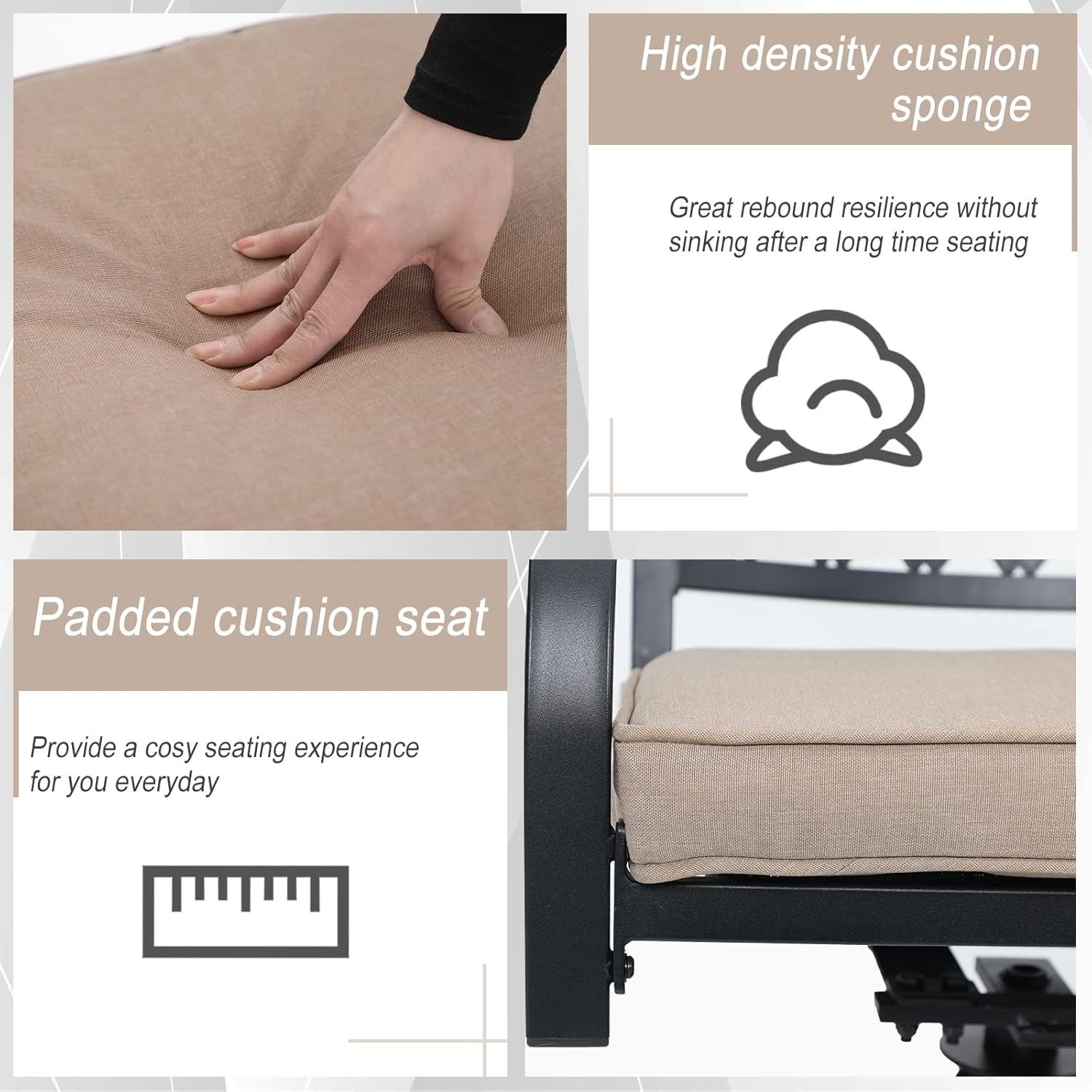 PHI VILLA Outdoor Table and Chairs Patio Furniture Set Outdoor Furniture 7 Pieces, 4 x Patio Dining Chairs, 2 x Swivel Chairs, Outdoor Furniture Expandable Dining Table for Patio Lawn Garden Backyard