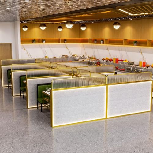 Stainless Steel Dividers for Dining Areas, Desk Privacy Panel Commercial Divider, Semi-Privacy Standing Privacy Screen for Home Office Restaurant Hotel(Color:Black,Size:55x120cm/21.65x47.24in)