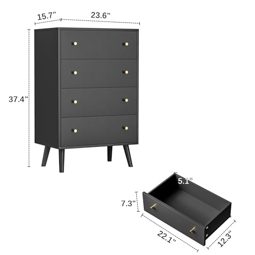 Rattan 6 Drawer Dresser for Bedroom, Boho Double Dresser with Black Handles, Modern Wood Storage Chest of Drawers with Deep Drawers for Hallway, Entryway, Living Room