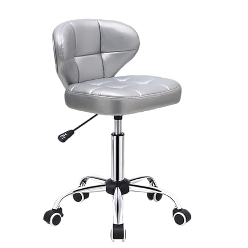 Rolling Stool with Wheels Cosmetic Stool Rolling Stool Hydraulic Stool Bar Stool Multifunction Decorative Stool Backrest and Wheels for Home School Pub Hair Salon Swivel Roll Stool