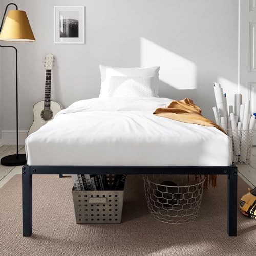14 Inch King Bed Frame,Heavy Duty Metal Platform with Sturdy Mattress Foundation,No Box Spring Needed/Easy Assembly/Noise Free,King Metal Platform Bed Frame for Family and Adults, Black