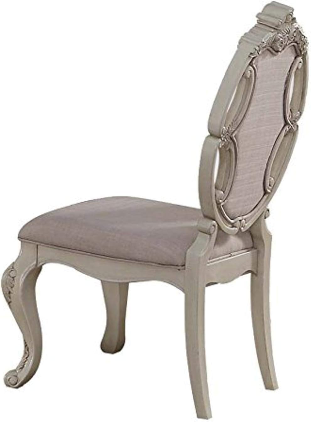 Acme Ragenardus Wooden Dining Side Chair in Gray and Antique White Set of 2