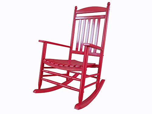Rocking Rocker-A040BK Black Wood Porch Rocker/Outdoor Rocking Chair -Easy to Assemble-Comfortable Size-Outdoor or Indoor Use