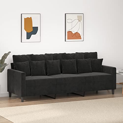 3-Seater Sofa Black 70.9