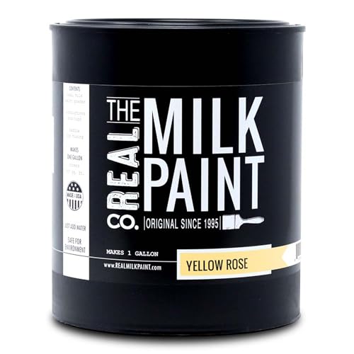 Real Milk Paint, Wood Paint for Furniture, Matte Paint for Cabinets, Walls, Brick, and Stone, Water Based Organic, No VOC, Cheesecake, 1 Gallon