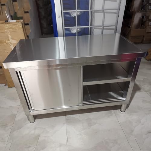 Stainless Steel Kitchen Prep,Heavy Duty Table,Heavy Duty Work Bench for Commercial and Home,strong load-bearing capacity, rounded Edge, large storage,for Commercial and Home.(100 * 50 * 80cm)