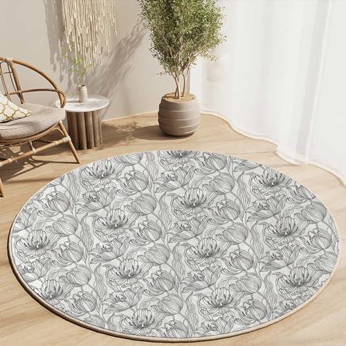 Round Rug 44 in Stained Glass Office Chair Mat Colorful Floor Protectors for Chairs Desk Rug Wood/Tile Protection Mat for Office Home