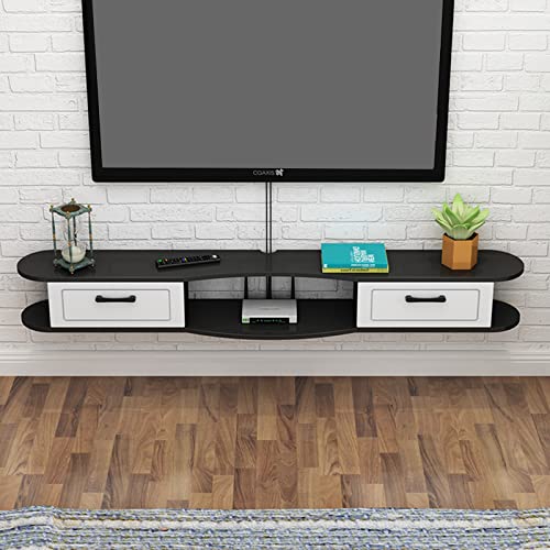 Floating TV Stand Component Shelf,Wall Mounted Tv Unit，Floating Entertainment Center Media TV Console,Set-top Box Multimedia Storage Shelf for Living Room Bedroom (Color : A, Size : 140CM)