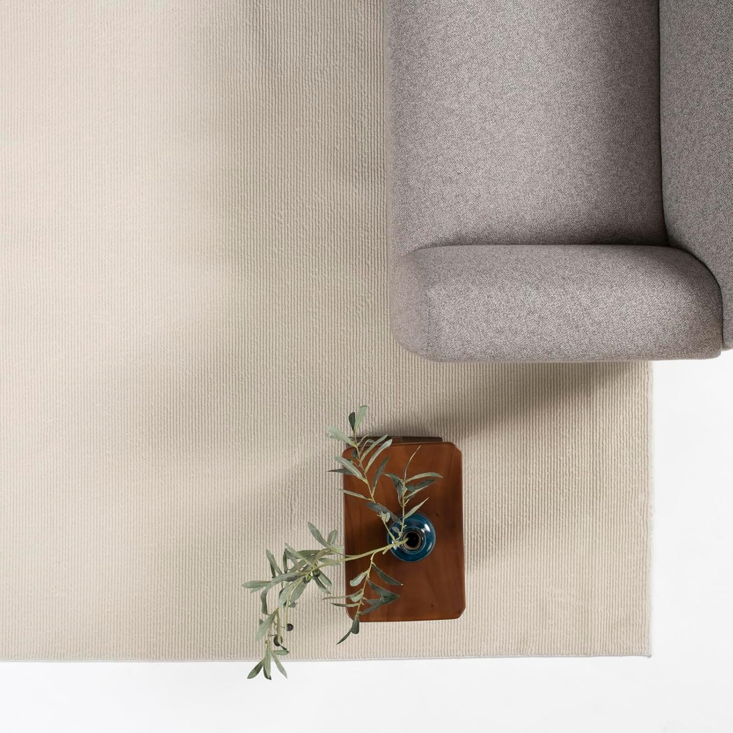 Stripe 9'x12' Washable Area Rug for Living Room Bedroom - 100% Recycled Oeko-TEX Certified, Medium Pile, Beige, Cream