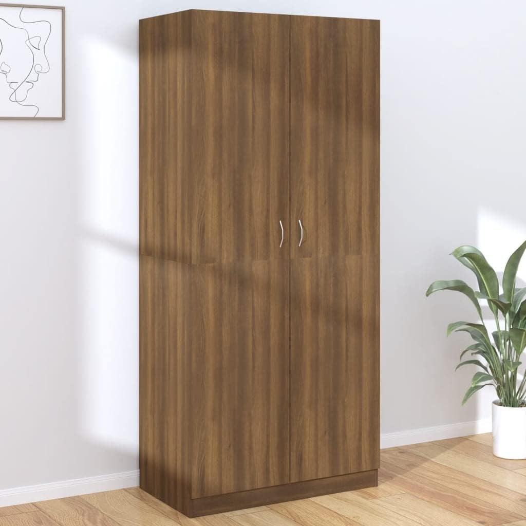 Wardrobe Brown Oak 90x50x200 cm Engineered Wood.Cabinets & Storage,Cupboards & Wardrobes