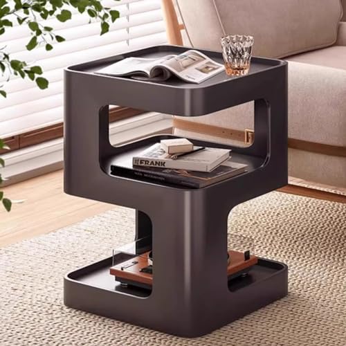 Durable Materials Nightstand, Anti-fall Fence Design, Space-saving Bedside Table, Drawer Storage Nightstand, Nightstand With Storage, For Bedroom Wood Sofa Side Table End Table(Black,30x30x44cm)