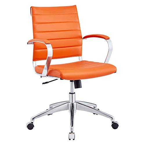 Modway Jive Ribbed, Mid Back Office Chair, Orange