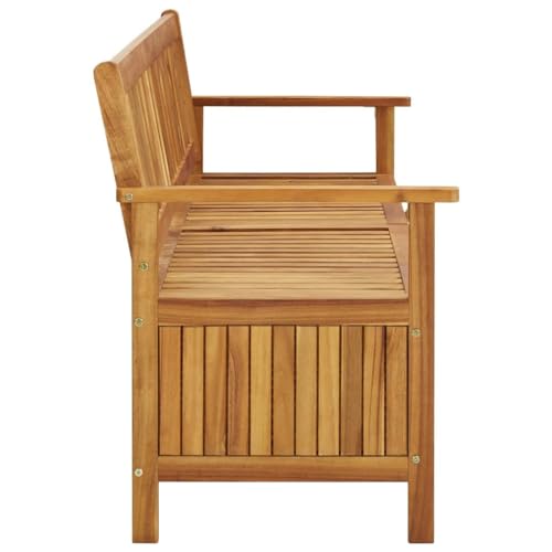 Outdoor Storage Bench 58.3 - Weather-Resistant Acacia Wood Furniture Bench Durable Solid Wood Outdoor Bench with Ample Storage Capacity.-Brown(47.2 x 24.8 x 33)