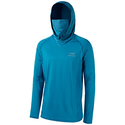 BASSDASH UPF 50+ Men’s Long Sleeve Fishing Shirt with Mask UV Neck Gaiter Hoodie