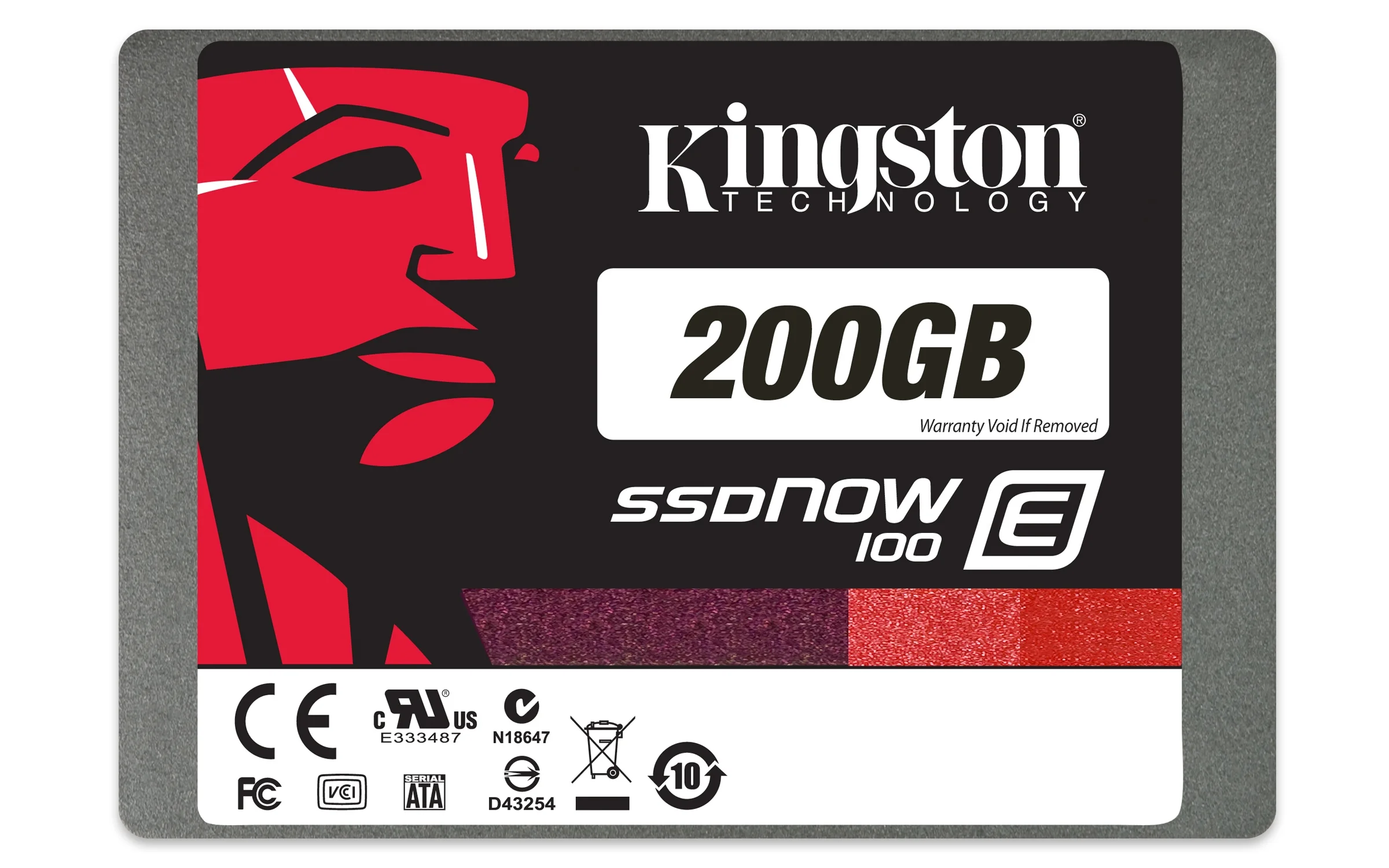 Kingston SSDNow E100 - SSD - encrypted - 200 GB - internal - 2.5" - SATA 6Gb/s - Self-Encrypting Drive (SED)