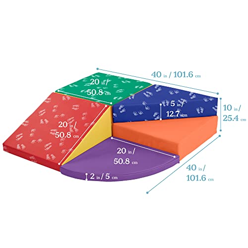 ECR4Kids SoftZone Tiny Twisting Climber, Beginner Playset, Assorted, 5-Piece
