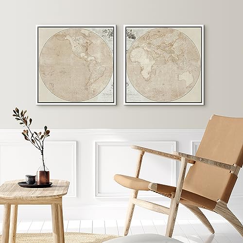 SIGNFORD Framed Canvas Print Wall Art Set Fragmented Lines in Green and White Illustrations Modern Art Minimal Relax/Calm for Living Room, Bedroom, Office - 24