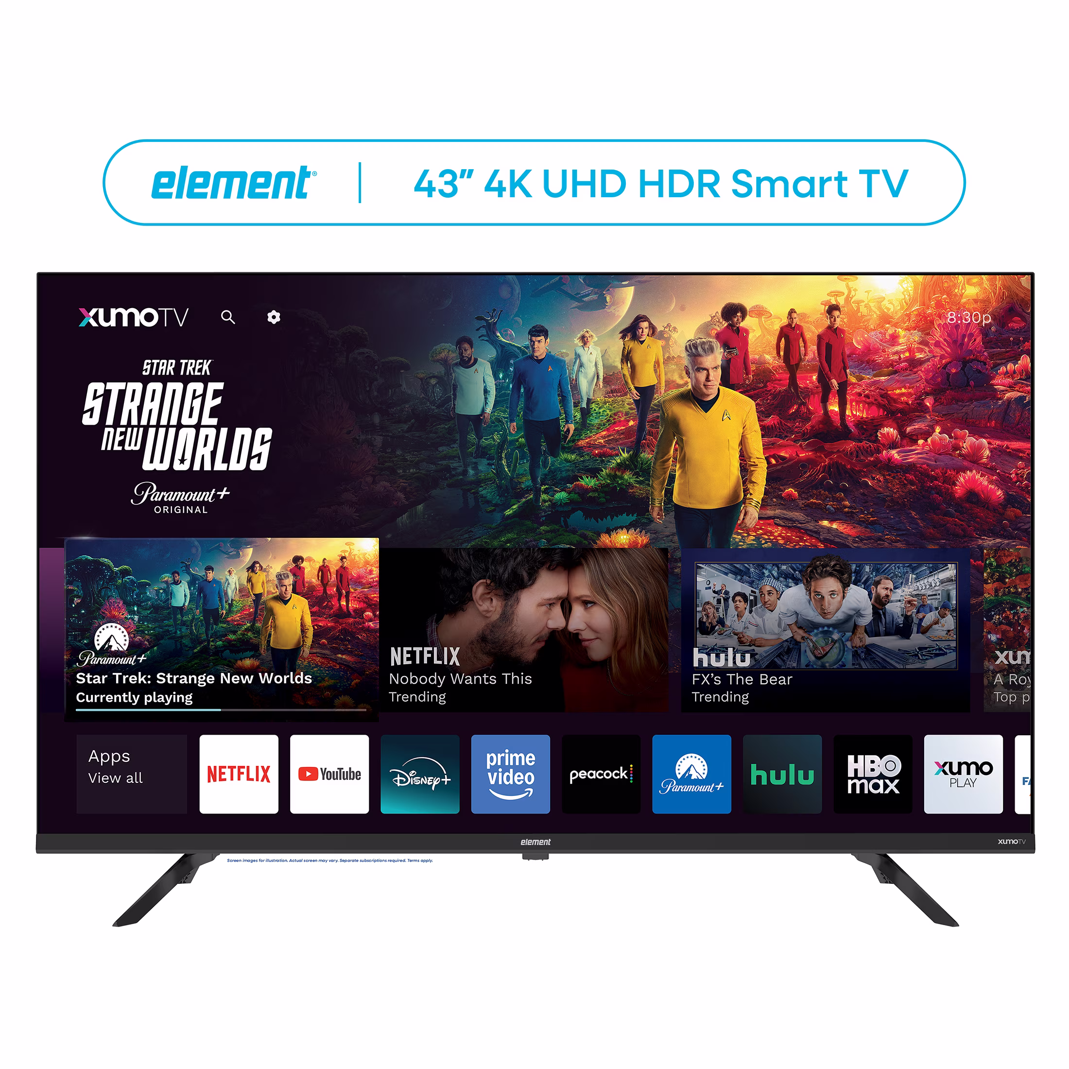 Element 43" Class 4K UHD (2160p) LED XUMO Smart Television HDR (E550AE43C-G)