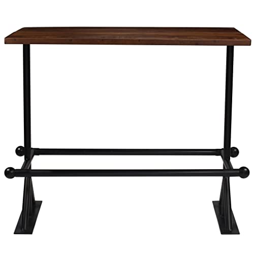 Bar Table Solid Reclaimed Wood Dark Brown,End Table,Display Table,Bistro Table,Party Table,Snack Tables,Sofa Table,Vintage Style,for Dining Room,Living Room,Entryway,Bistro,59.1
