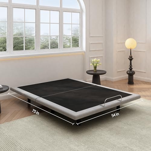 Electric Adjustable Bed Frame- Queen Size, Lift Motor & Wireless Remote, Ergonomic Upholstered Bed Frame, Massage, Under Bed Lighting, Dual USB Ports, Independent Head and Foot Tilt