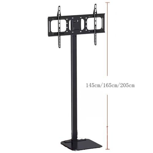 TV Monitor Holder Rack Universal Floor TV Stand with Mount 120 Degree Swivel Height Adjustable and Space Saving Design for Most 30 to 86 inch LCD, LED OLED TVs TV Bracket(145cm)