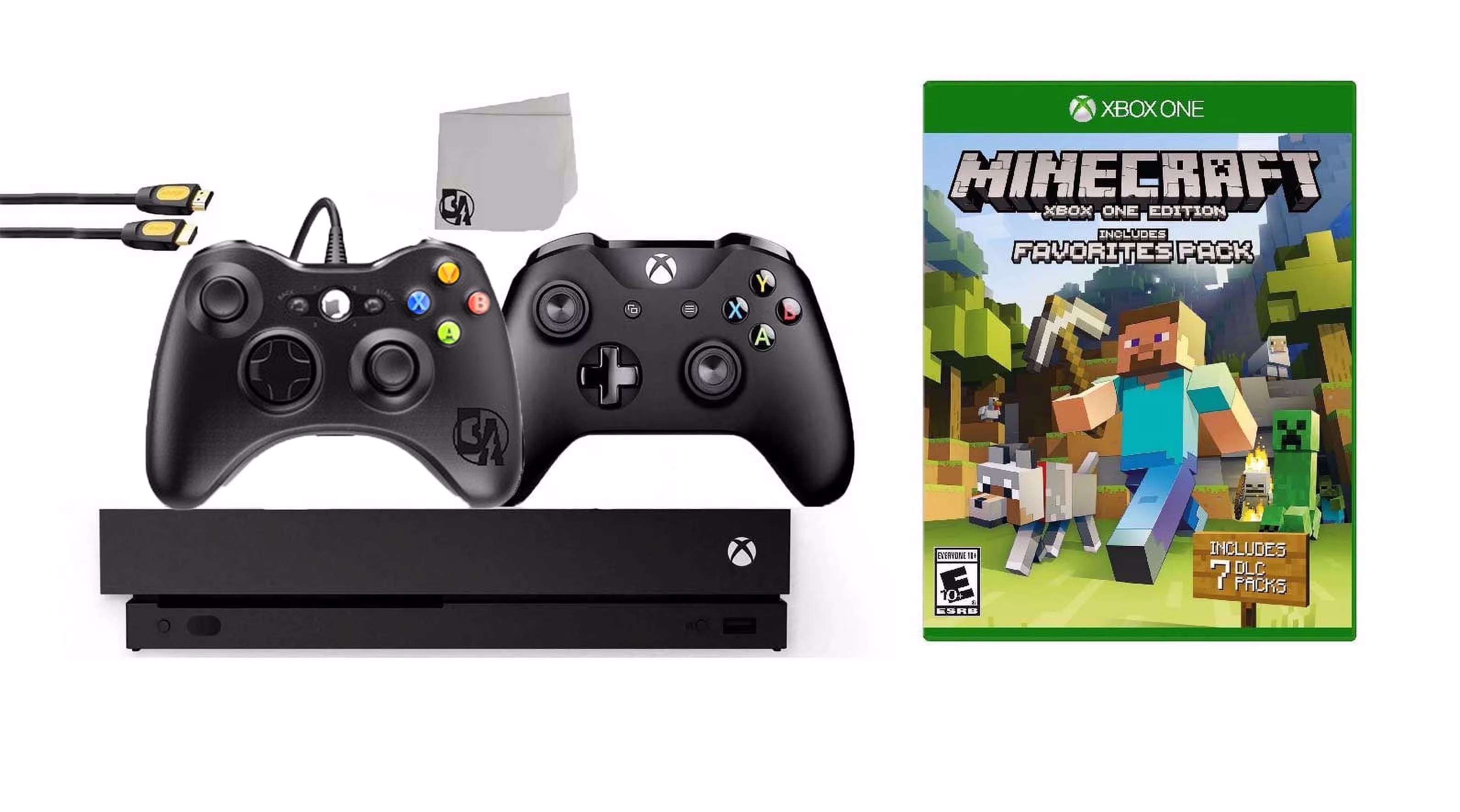 Restored Microsoft Xbox One X 1TB Gaming Console Black with 2 Controller Included with Minecraft BOLT AXTION Bundle (Refurbished)