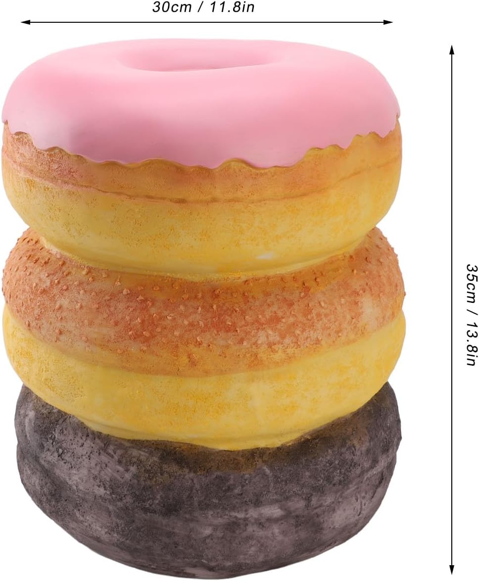Foot Stool,Creative Donut Shape Shoe Changing Stool Resin Cute Simulated Food Stool for Entryway Living Room Bedroom Hallway Dorm Room Office