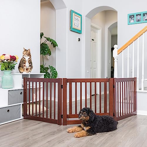 360 Configurable Freestanding Dog Gate with Door for Home