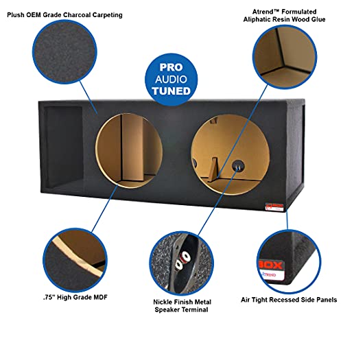 ATREND 10DQV 10” Dual Vented Subwoofer/Speaker Enclosure Subwoofer Box Designed and Engineered in USA with The Latest in Computer Automated Design So You Can Let The Music Move You