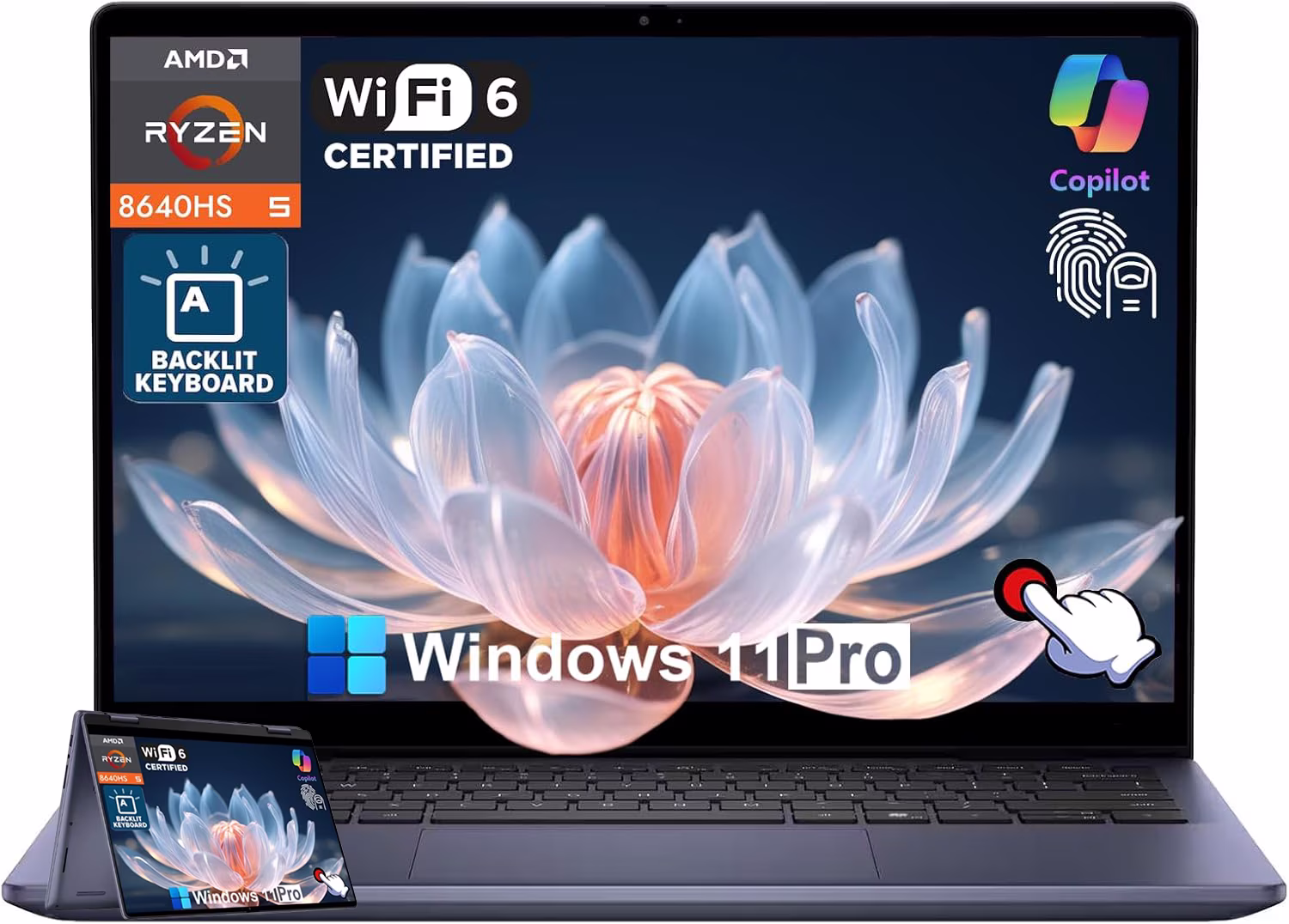 Free Shipping! Dell HQinX 3-in-1 Foldable Handheld Fan, 100 Speeds, USB Fast Charging, 180° Adjustable, Grey