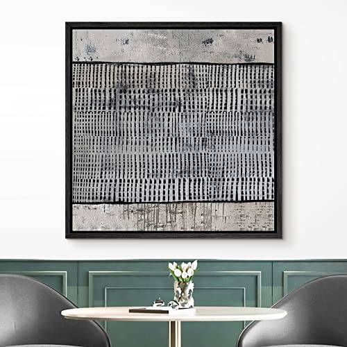 IDEA4WALL Framed Canvas Print Wall Art Pastel Black Tan Gray Color Landscape Abstract Shapes Illustrations Modern Art Decorative Contemporary Minimal for Living Room, Bedroom, Office - 24