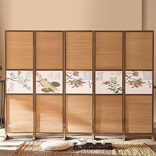 Room Divider Panel, Folding Privacy Screens with Base, 71/79 Inch Tall Freestanding Partitions Board, for Home Apartment Studio bedrooms (6 Panels 180cm/70.9in H)