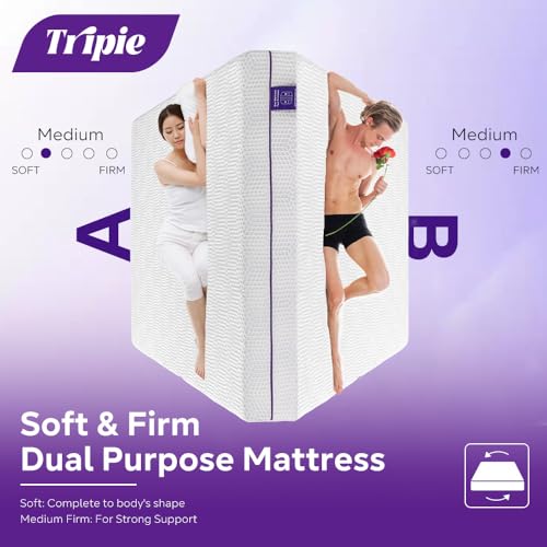 Lavender Soft & Firm Dual Sides Flippable Mattress 6 Inch Full Mattress,Gel Infused Memory Foam Mattress,Bamboo Charcoal,One Mattress with Two Firmness
