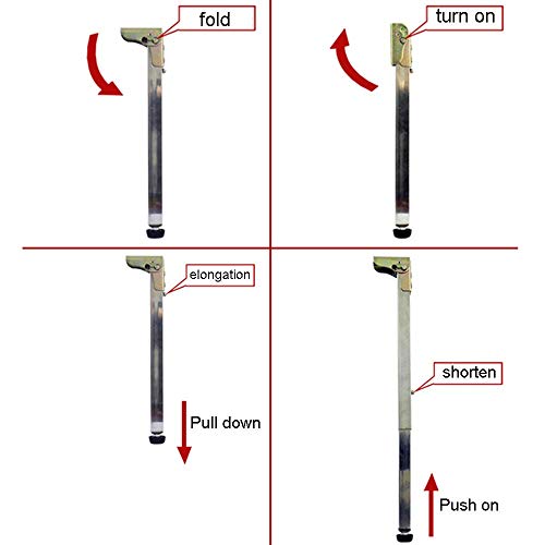 Stainless Steel DIY Furniture Table Legs,Folding Telescopic Bar Desk Legs,Push-Pull Lift Dining Tables Cabinet Legs,50-130cm,Adjustable Protective Base,with Screws (100cm/39.4in)