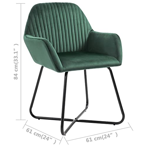 Shell Leisure Upholstered Chair, Indoor Kitchen Dining Chair, Bar Chair, Coffee Chair with Armrests, Suitable for Kitchen, Dining Room, Bedroom, Living Room,Chairs 6 pcs Green Velvet