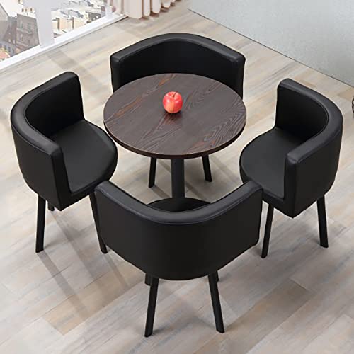 Dining table set round marble textured dining table set space saving round 4 seater cafe table round table for dining room and kitchen with sevac rest home kitchen dining table library/office business