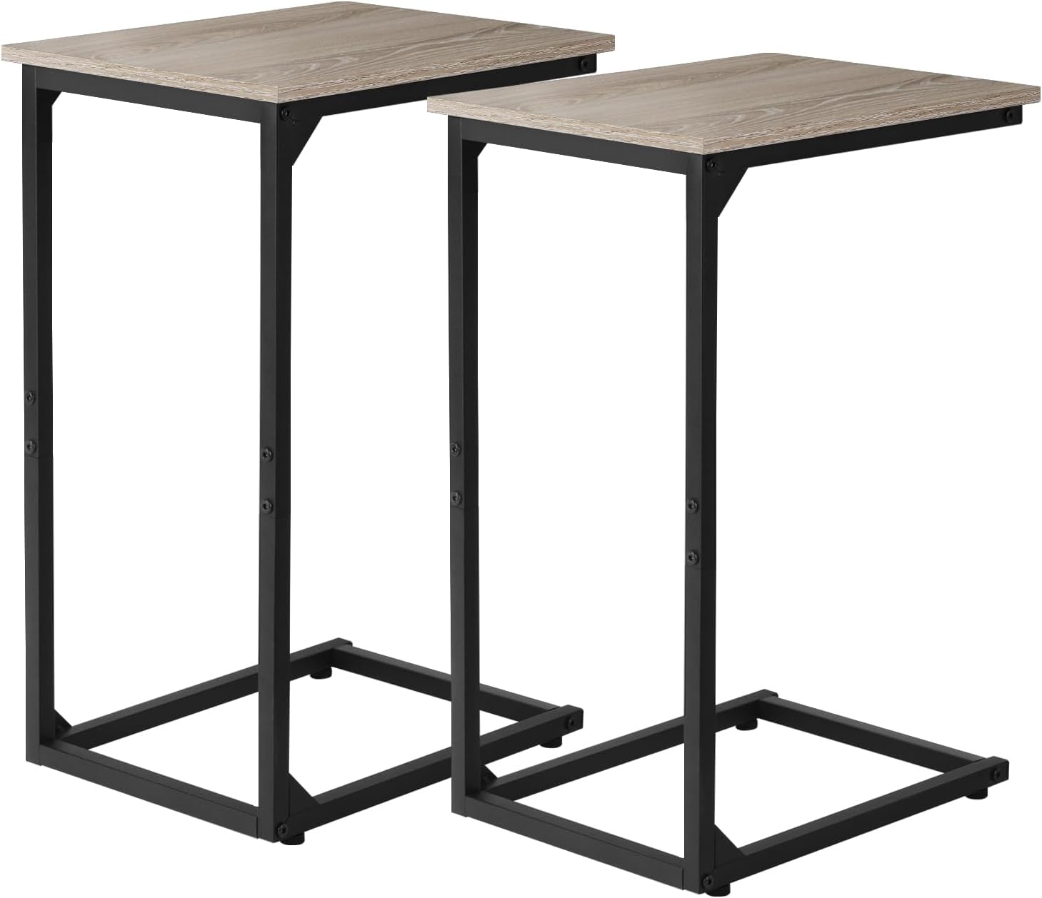 Couch Table That Slide Under, Small End Tables for Small Spaces with Metal Frame, C Shaped Couch Table Side Table for Living Room, Bedroom