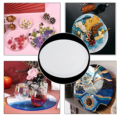 24 Inch Resin Table Molds, Large Thickened Round Silicone Resin Tray Molds, Epoxy Resin Topdesk Molds for Charcuterie Board, River Table, DIY Art Home Decoration (24 inch)