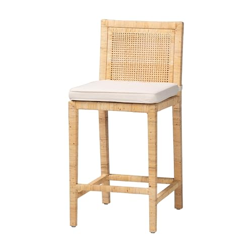 Baxton Studio Sofia Modern Wood Counter Stool with Back, Natural (185-11874-HiT)