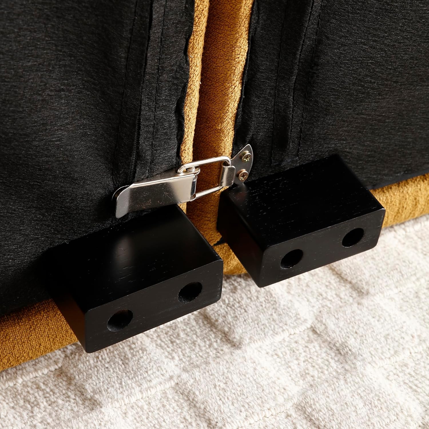 Modern 3-Seater Teddy Sofa Sectional with Wooden Legs, Upholstered Deep Seat Love Seat Sofa for Living Room, Bedroom, Apartment, Office, Cognac (81.48